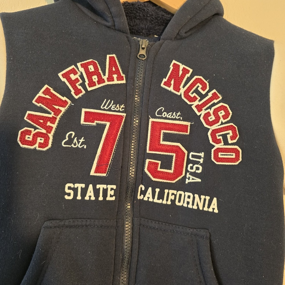 San Francisco California Kids Hoodie Embroider Sweatshirt Red White‎ Blue Size 6